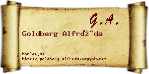 Goldberg Alfréda névjegykártya